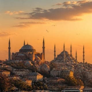 Mosques and Galata tower over the Bosphorus